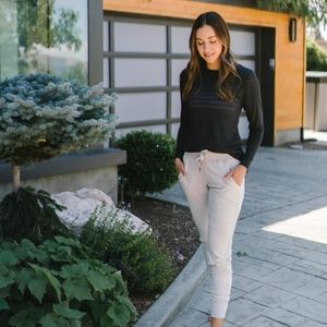 Gray Ribbed Joggers "Zyia"